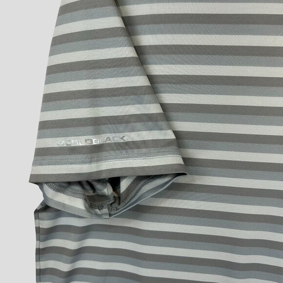 Under Armour Grey Striped Polo Shirt Coldblack UV Protection Loose Fit Mens XL - Picture 4 of 10